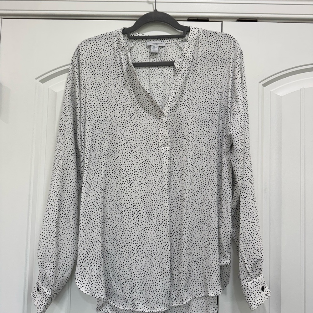 Carolina Belle Montreal Women's White Polka Dot Blouse